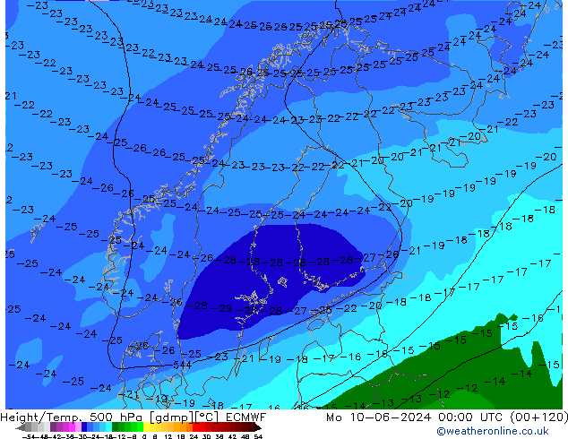 Z500/Regen(+SLP)/Z850 ECMWF ma 10.06.2024 00 UTC