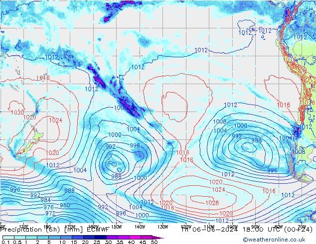 Z500/Rain (+SLP)/Z850 ECMWF  06.06.2024 00 UTC