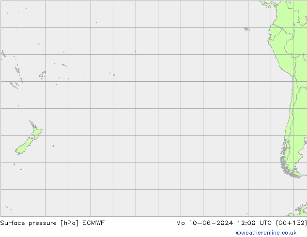 pressão do solo ECMWF Seg 10.06.2024 12 UTC