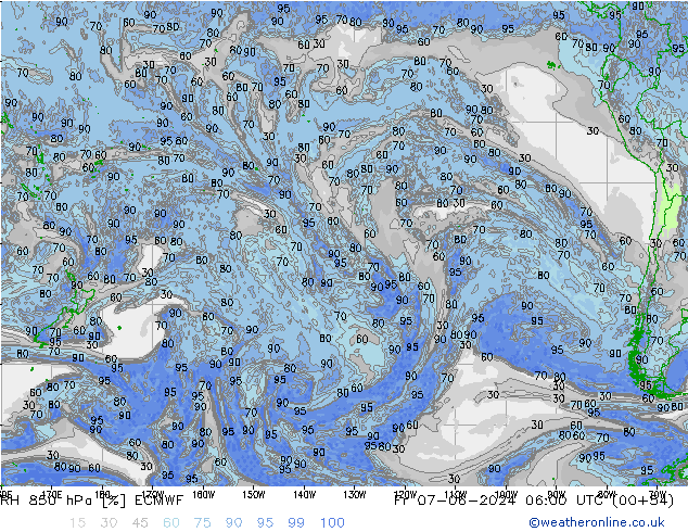 RH 850 hPa ECMWF Fr 07.06.2024 06 UTC