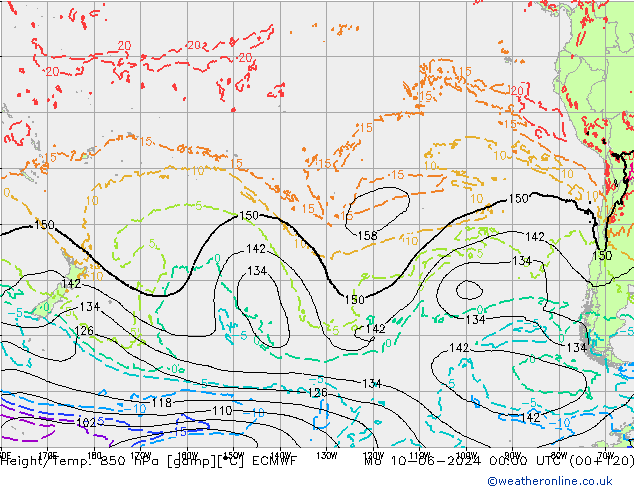 Hoogte/Temp. 850 hPa ECMWF ma 10.06.2024 00 UTC