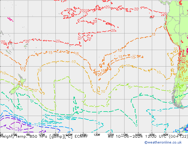 Height/Temp. 850 hPa ECMWF Seg 10.06.2024 12 UTC