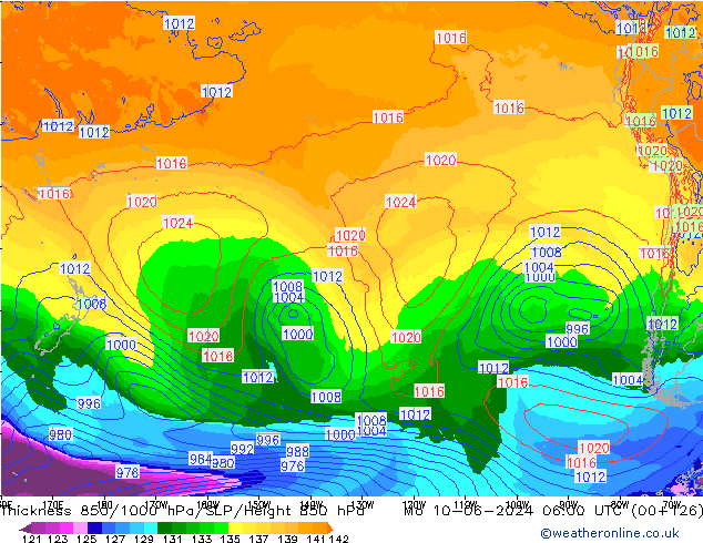 Thck 850-1000 hPa ECMWF Mo 10.06.2024 06 UTC