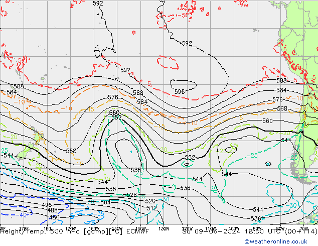 Z500/Rain (+SLP)/Z850 ECMWF Su 09.06.2024 18 UTC