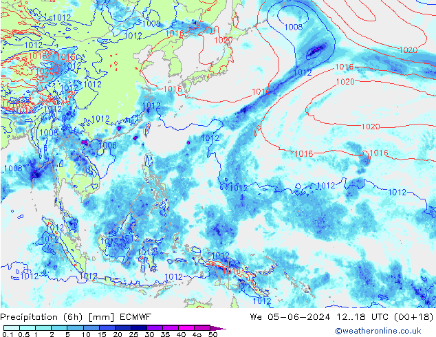 Z500/Yağmur (+YB)/Z850 ECMWF Çar 05.06.2024 18 UTC