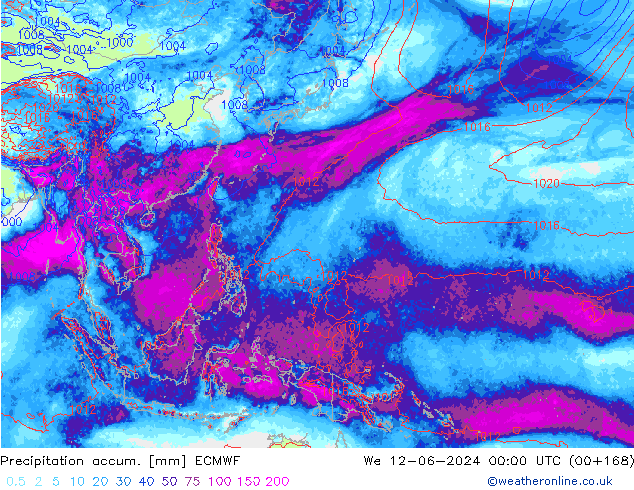 Precipitation accum. ECMWF Qua 12.06.2024 00 UTC