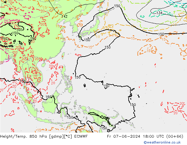 Z500/Rain (+SLP)/Z850 ECMWF Fr 07.06.2024 18 UTC