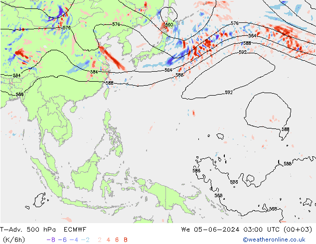 T-Adv. 500 hPa ECMWF We 05.06.2024 03 UTC