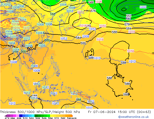 Thck 500-1000hPa ECMWF Fr 07.06.2024 15 UTC