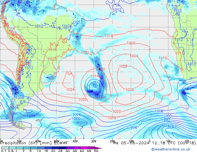 Z500/Rain (+SLP)/Z850 ECMWF We 05.06.2024 18 UTC