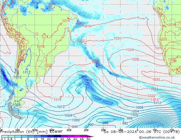 Z500/Rain (+SLP)/Z850 ECMWF Sa 08.06.2024 06 UTC