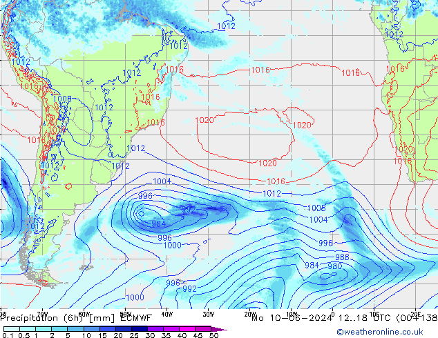 Z500/Rain (+SLP)/Z850 ECMWF Mo 10.06.2024 18 UTC