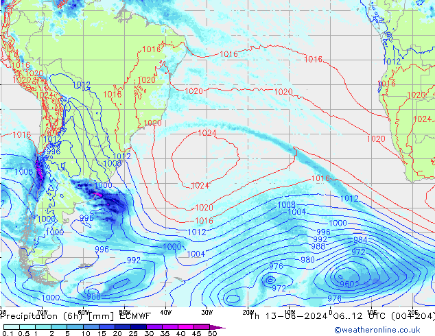 Z500/Yağmur (+YB)/Z850 ECMWF Per 13.06.2024 12 UTC