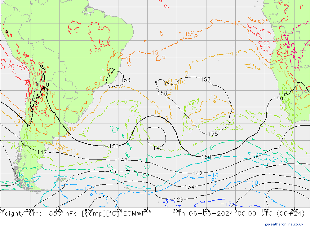 Z500/Rain (+SLP)/Z850 ECMWF чт 06.06.2024 00 UTC