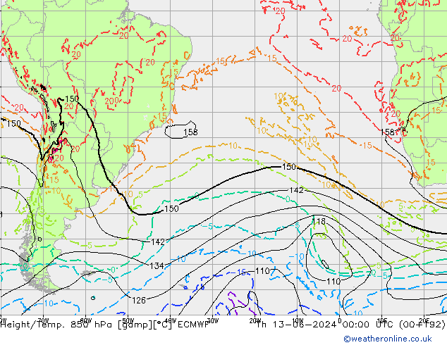 Z500/Regen(+SLP)/Z850 ECMWF do 13.06.2024 00 UTC