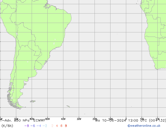 T-Adv. 850 hPa ECMWF Mo 10.06.2024 12 UTC