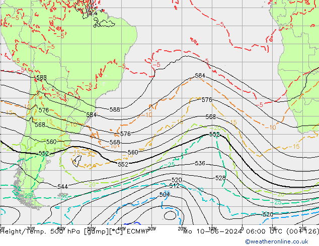 Z500/Rain (+SLP)/Z850 ECMWF lun 10.06.2024 06 UTC