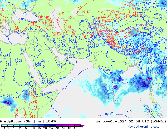Z500/Rain (+SLP)/Z850 ECMWF 星期三 05.06.2024 06 UTC