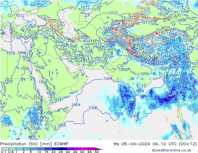 Z500/Rain (+SLP)/Z850 ECMWF 星期三 05.06.2024 12 UTC