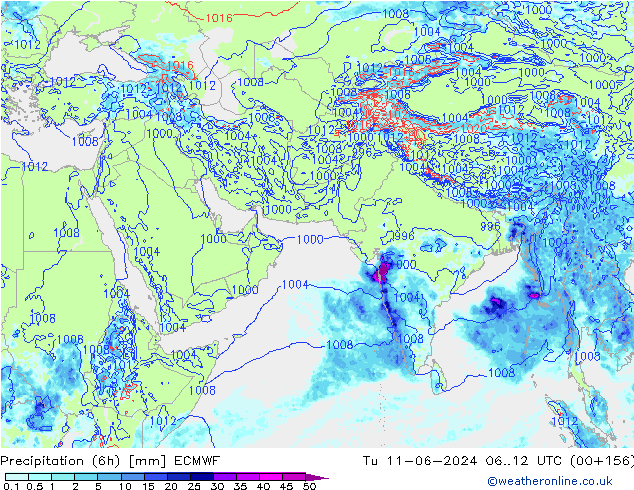 Z500/Rain (+SLP)/Z850 ECMWF mar 11.06.2024 12 UTC