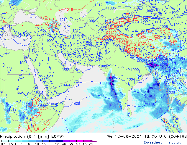 Z500/Rain (+SLP)/Z850 ECMWF We 12.06.2024 00 UTC