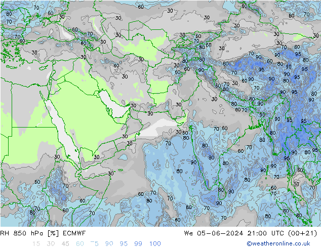 RH 850 hPa ECMWF We 05.06.2024 21 UTC