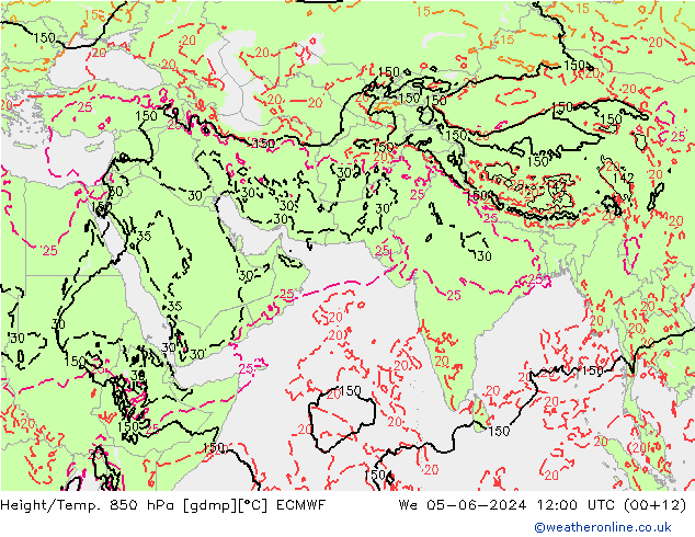 Z500/Rain (+SLP)/Z850 ECMWF 星期三 05.06.2024 12 UTC