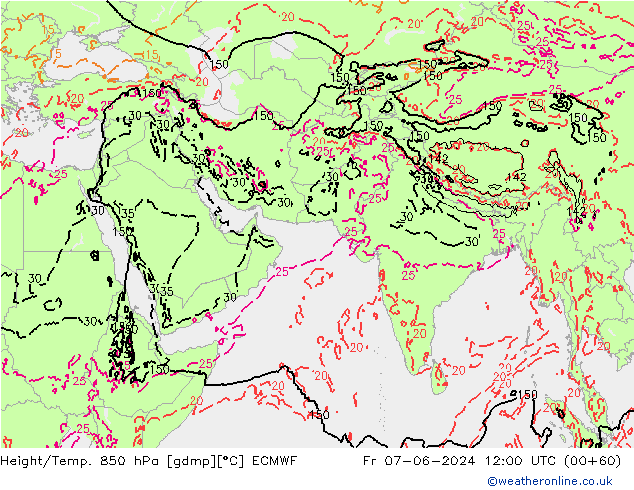 Z500/Rain (+SLP)/Z850 ECMWF Sex 07.06.2024 12 UTC