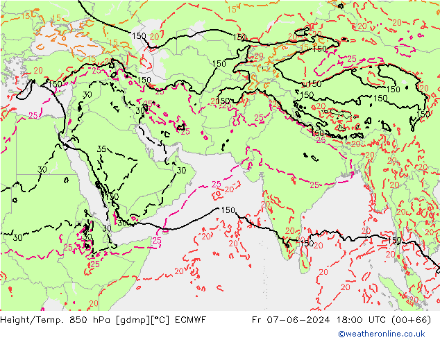 Z500/Rain (+SLP)/Z850 ECMWF Fr 07.06.2024 18 UTC