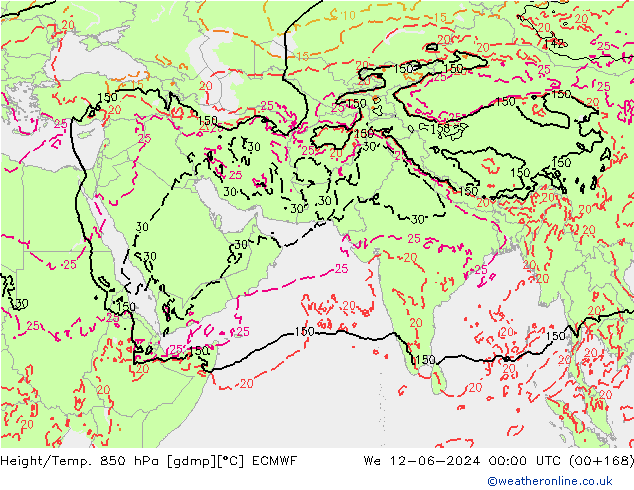 Z500/Rain (+SLP)/Z850 ECMWF We 12.06.2024 00 UTC