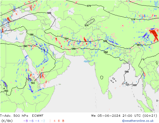 T-Adv. 500 hPa ECMWF We 05.06.2024 21 UTC