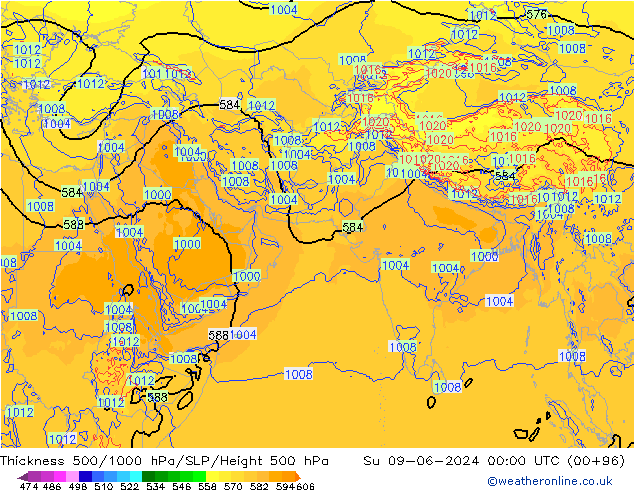 Thck 500-1000hPa ECMWF Su 09.06.2024 00 UTC