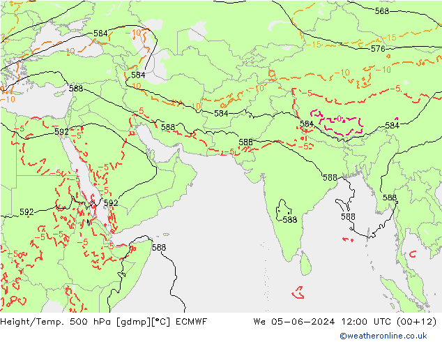 Z500/Rain (+SLP)/Z850 ECMWF 星期三 05.06.2024 12 UTC