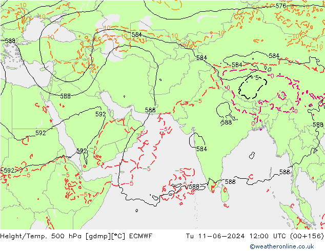 Z500/Rain (+SLP)/Z850 ECMWF mar 11.06.2024 12 UTC