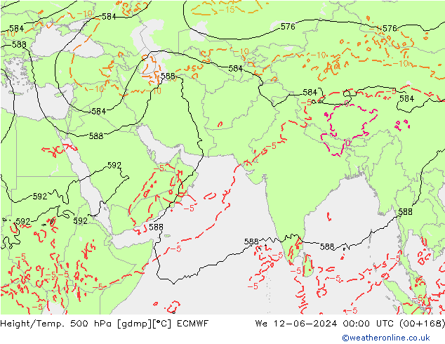 Z500/Rain (+SLP)/Z850 ECMWF We 12.06.2024 00 UTC