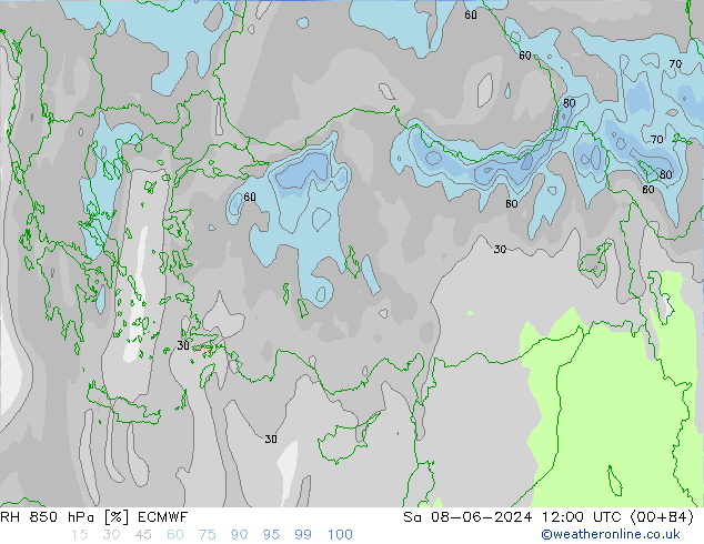 RV 850 hPa ECMWF za 08.06.2024 12 UTC