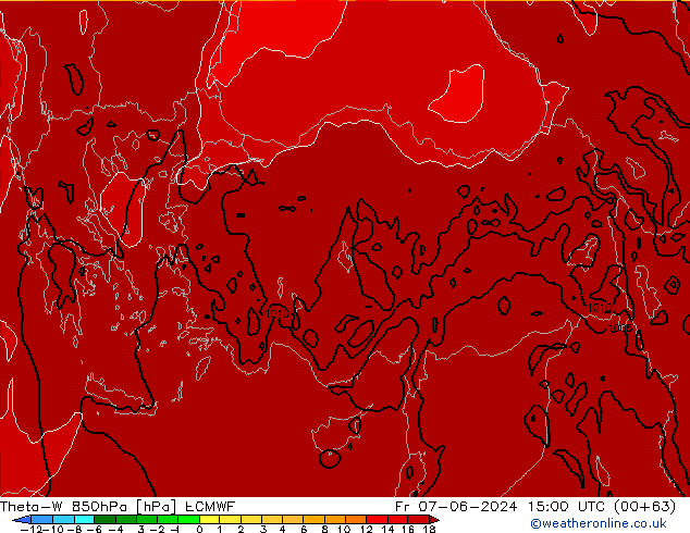 Theta-W 850hPa ECMWF Cu 07.06.2024 15 UTC