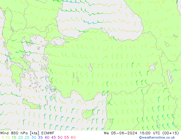 Wind 850 hPa ECMWF We 05.06.2024 15 UTC