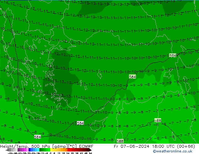 Z500/Rain (+SLP)/Z850 ECMWF Pá 07.06.2024 18 UTC