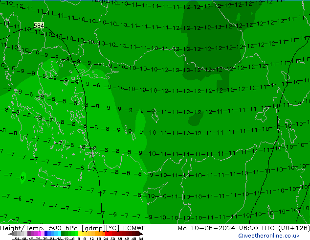 Z500/Rain (+SLP)/Z850 ECMWF lun 10.06.2024 06 UTC