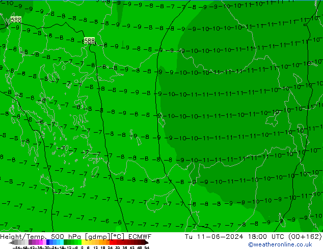 Z500/Rain (+SLP)/Z850 ECMWF mar 11.06.2024 18 UTC