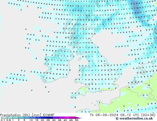 Z500/Rain (+SLP)/Z850 ECMWF jue 06.06.2024 12 UTC