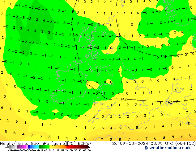 Z500/Rain (+SLP)/Z850 ECMWF Ne 09.06.2024 06 UTC