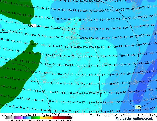 Z500/Rain (+SLP)/Z850 ECMWF mié 12.06.2024 06 UTC