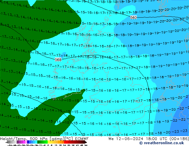 Height/Temp. 500 hPa ECMWF  12.06.2024 18 UTC