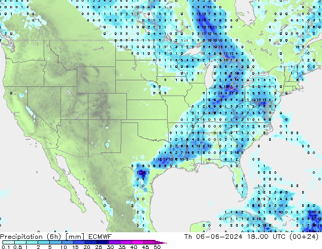 Z500/Rain (+SLP)/Z850 ECMWF Qui 06.06.2024 00 UTC