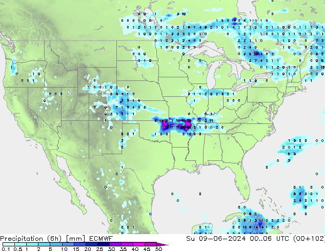 Z500/Rain (+SLP)/Z850 ECMWF dim 09.06.2024 06 UTC