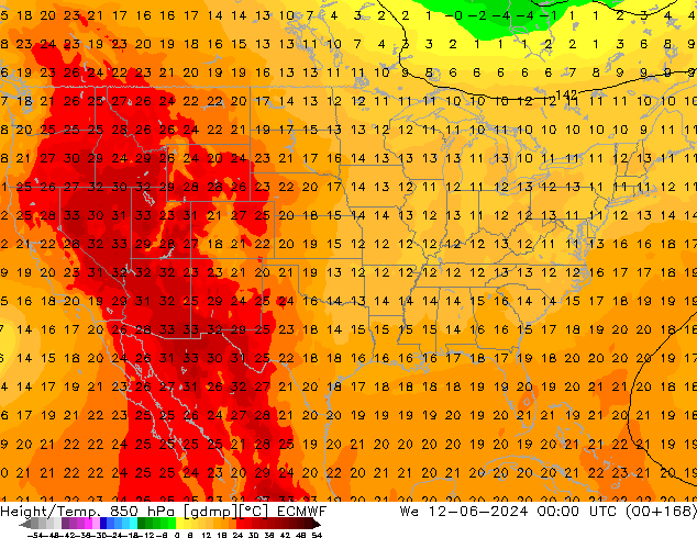 Z500/Rain (+SLP)/Z850 ECMWF We 12.06.2024 00 UTC