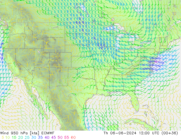 Wind 950 hPa ECMWF Th 06.06.2024 12 UTC