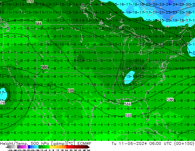 Z500/Rain (+SLP)/Z850 ECMWF mar 11.06.2024 06 UTC